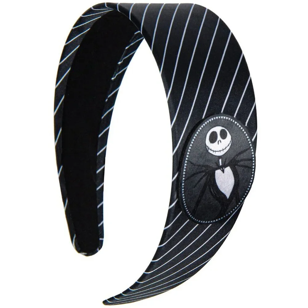 Women Girls Jack Skellington Satin Headband Halloween Cosplay Gift